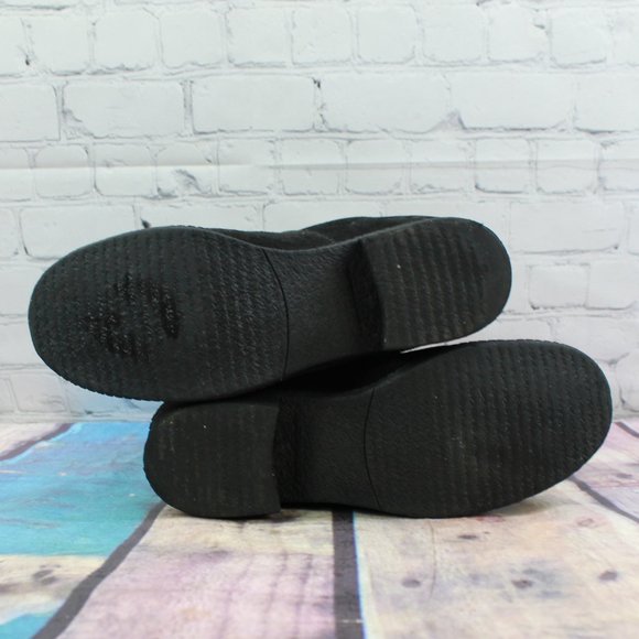 LL Bean Women's Black Suede Double Zipper Shearling Lined Boots Size 9 Inch - Picture 9 of 9